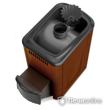 Дровяная банная печь TMF Ангара 2012 Carbon с закрытой каменкой дверь антрацит терракота в Красноуфимске